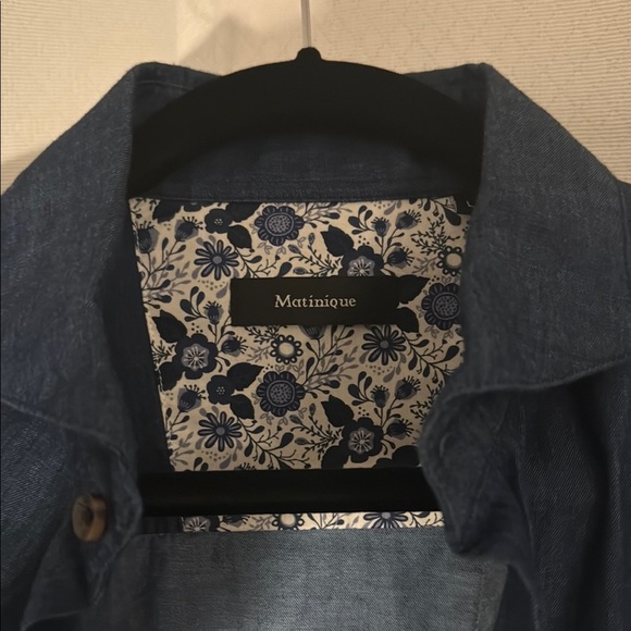 Monique Dark Denim Blue Button-Up Shirt - Picture 2 of 9